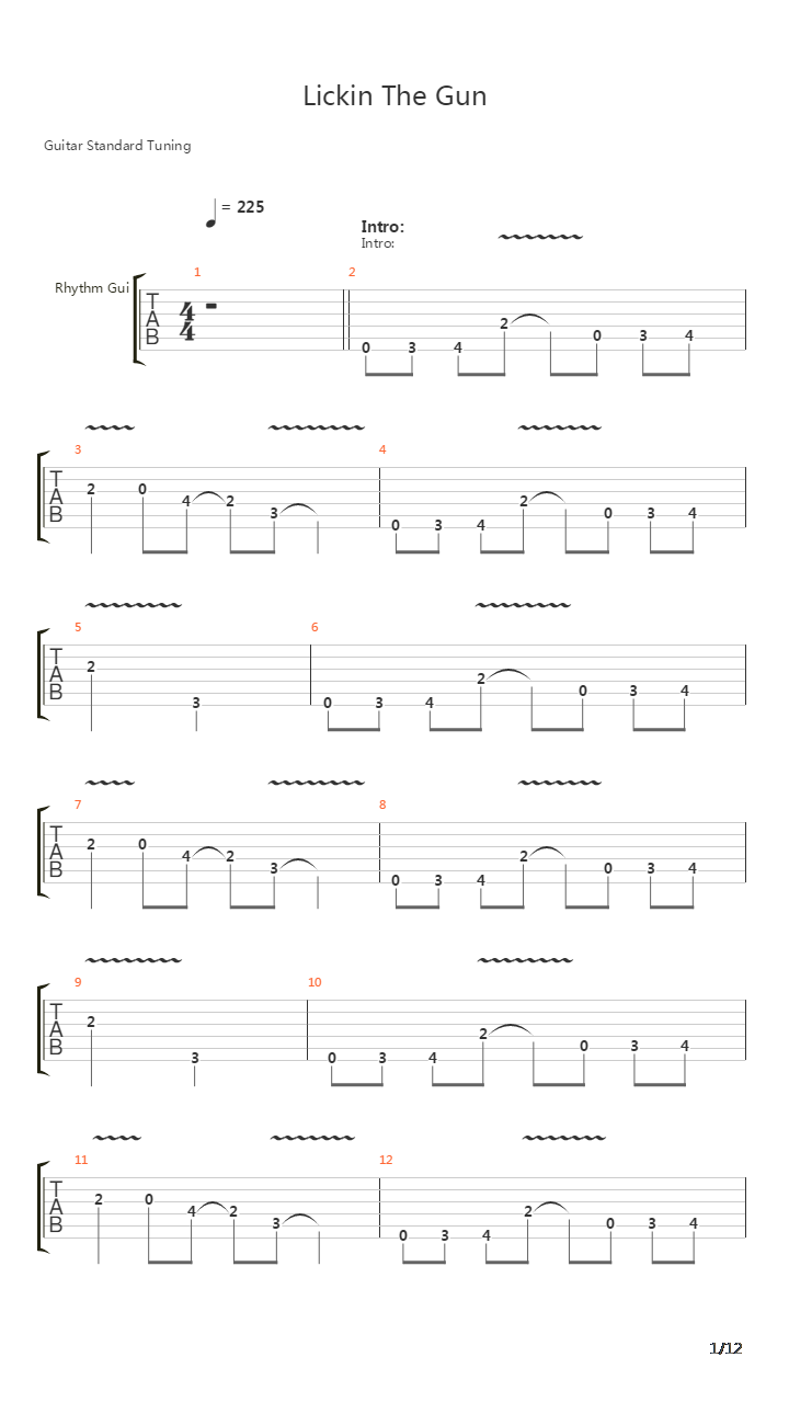 Lickin The Gun吉他谱