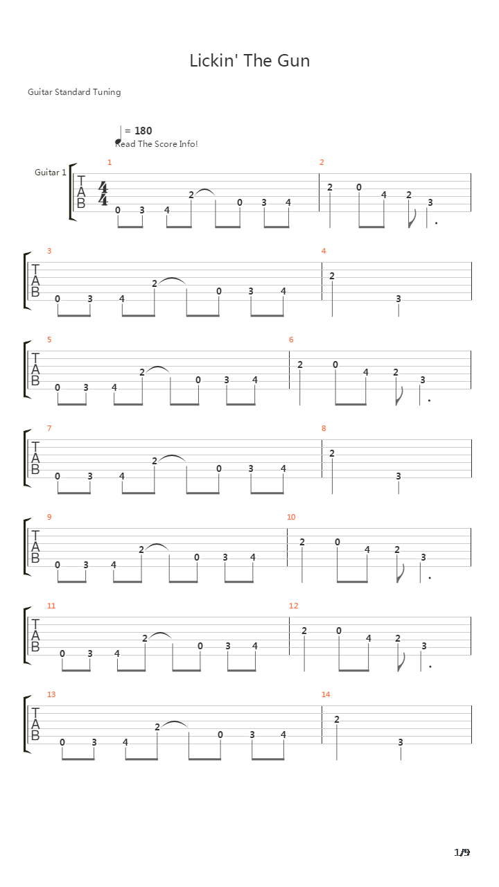 Lickin The Gun吉他谱