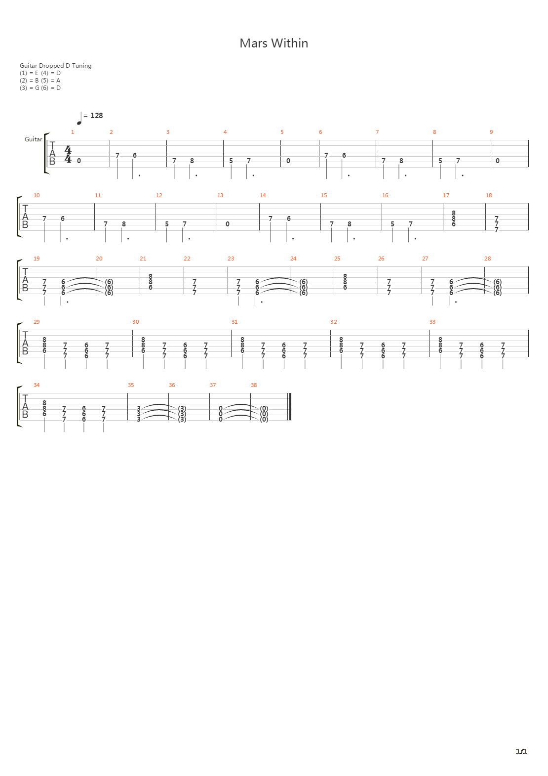 Mars Within吉他谱