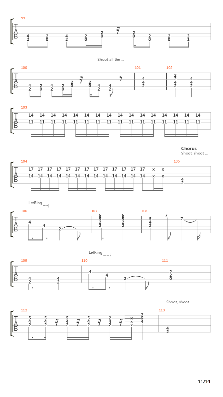 Shoot All The Clowns吉他谱