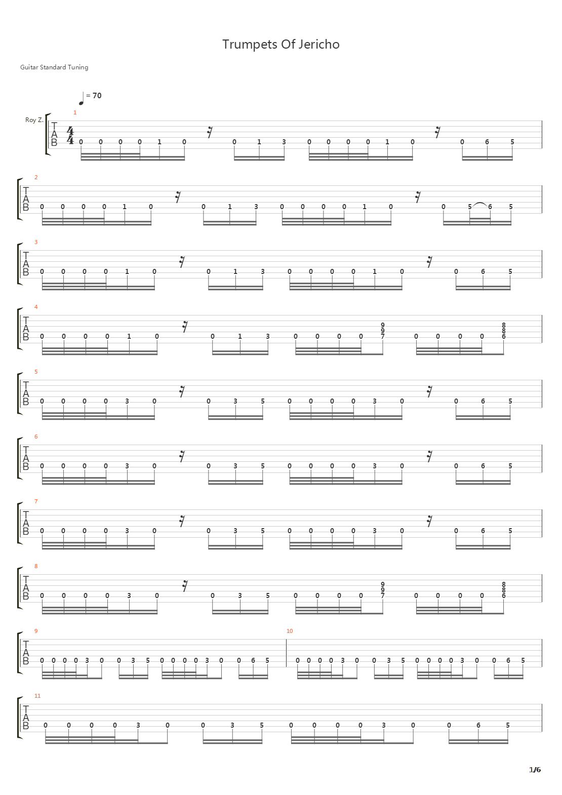 Trumpets Of Jericho吉他谱