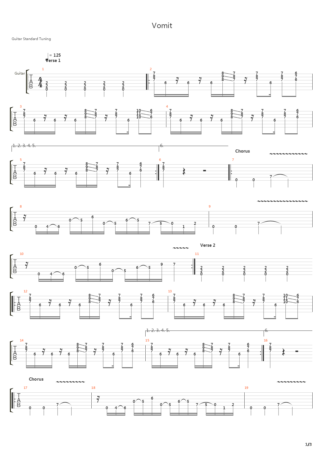 Vomit吉他谱