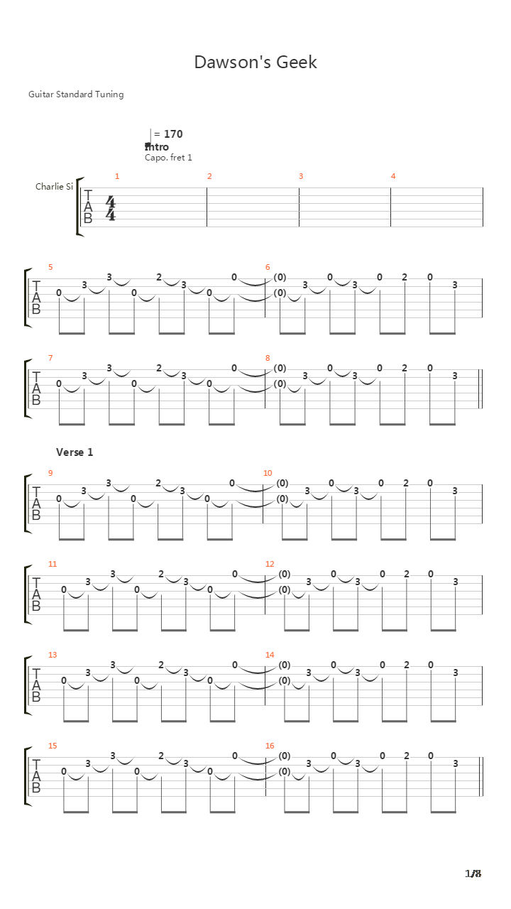 Dawsons Geek吉他谱