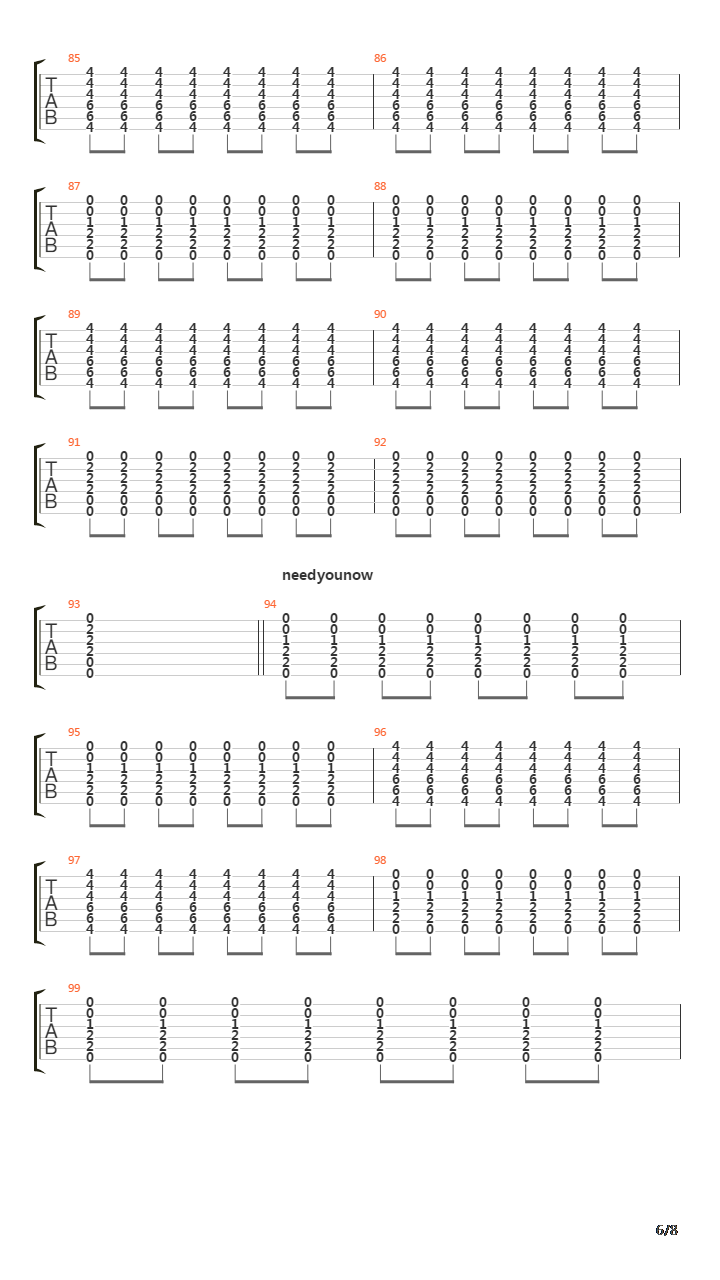 Need You Now吉他谱