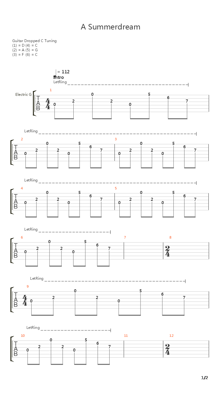 A Summerdream吉他谱
