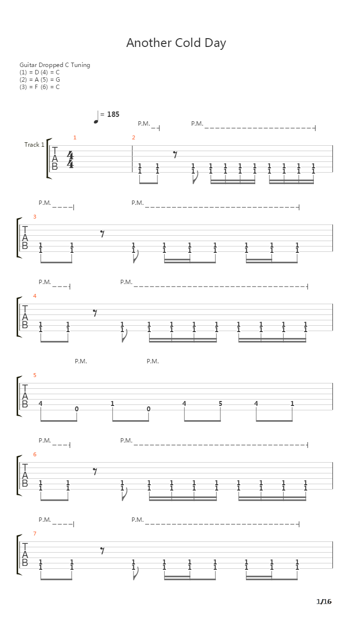 Another Cold Day吉他谱