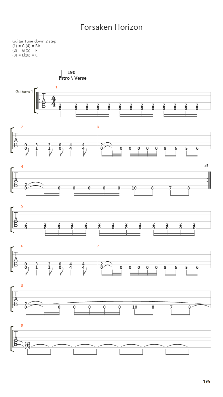 Forsaken Horizon吉他谱