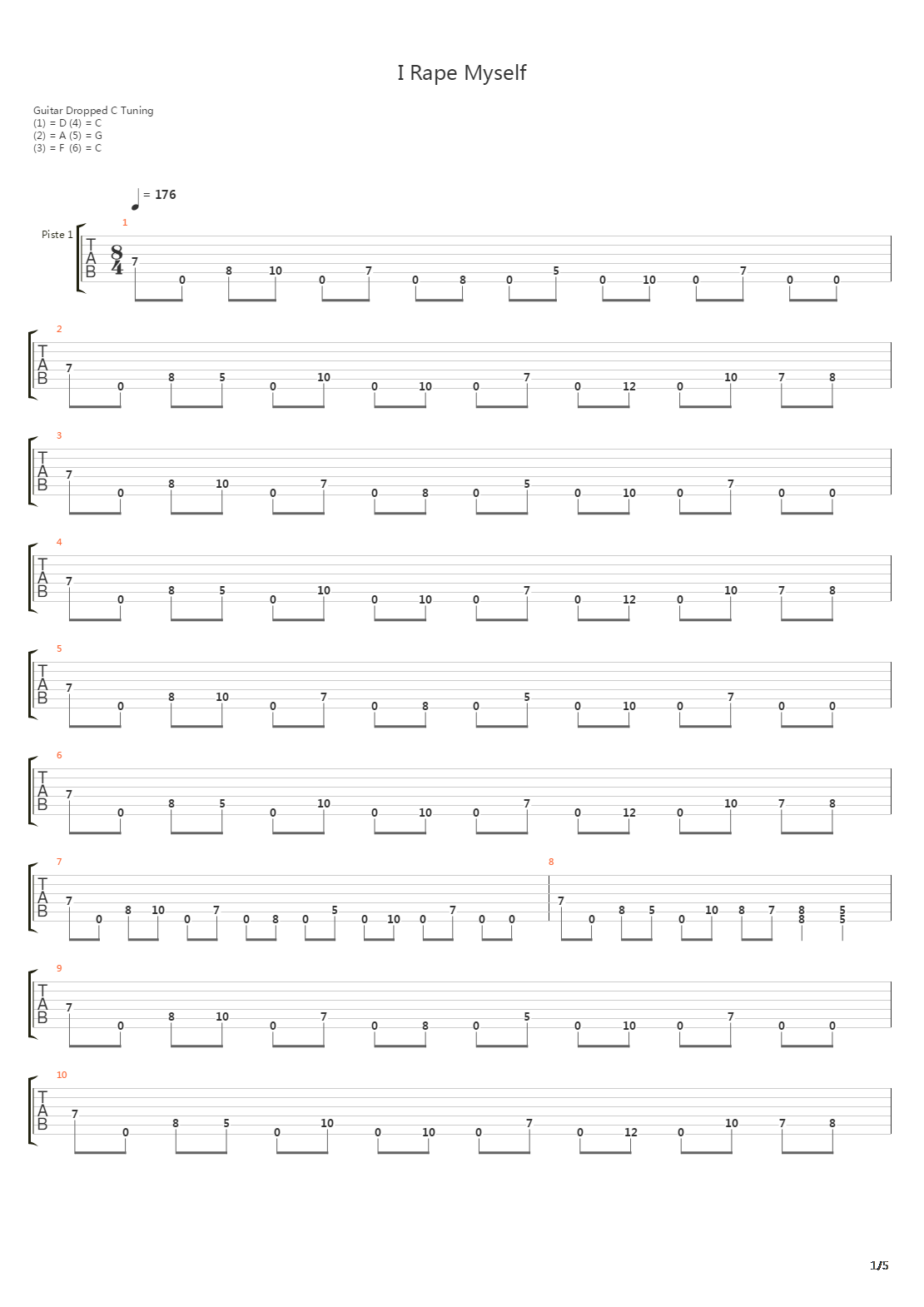 I Rape Myself吉他谱