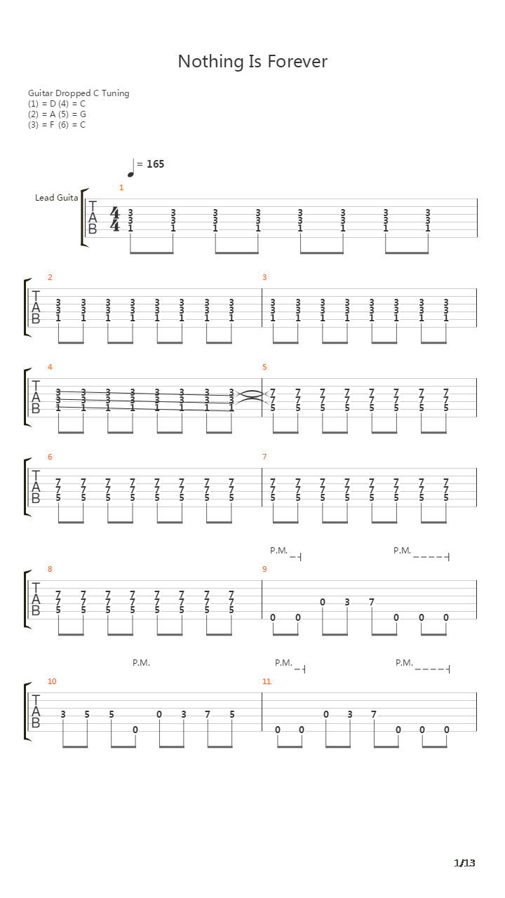 Nothing Is Forever吉他谱