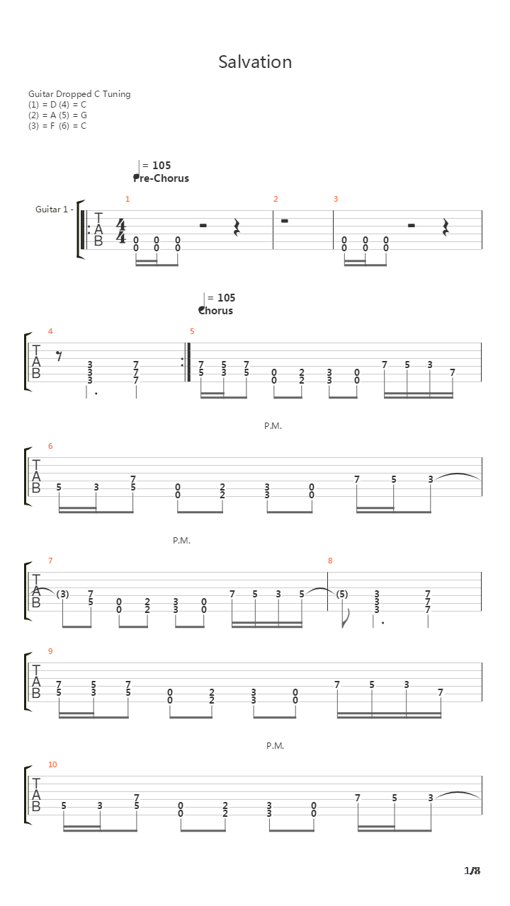 Salvation吉他谱
