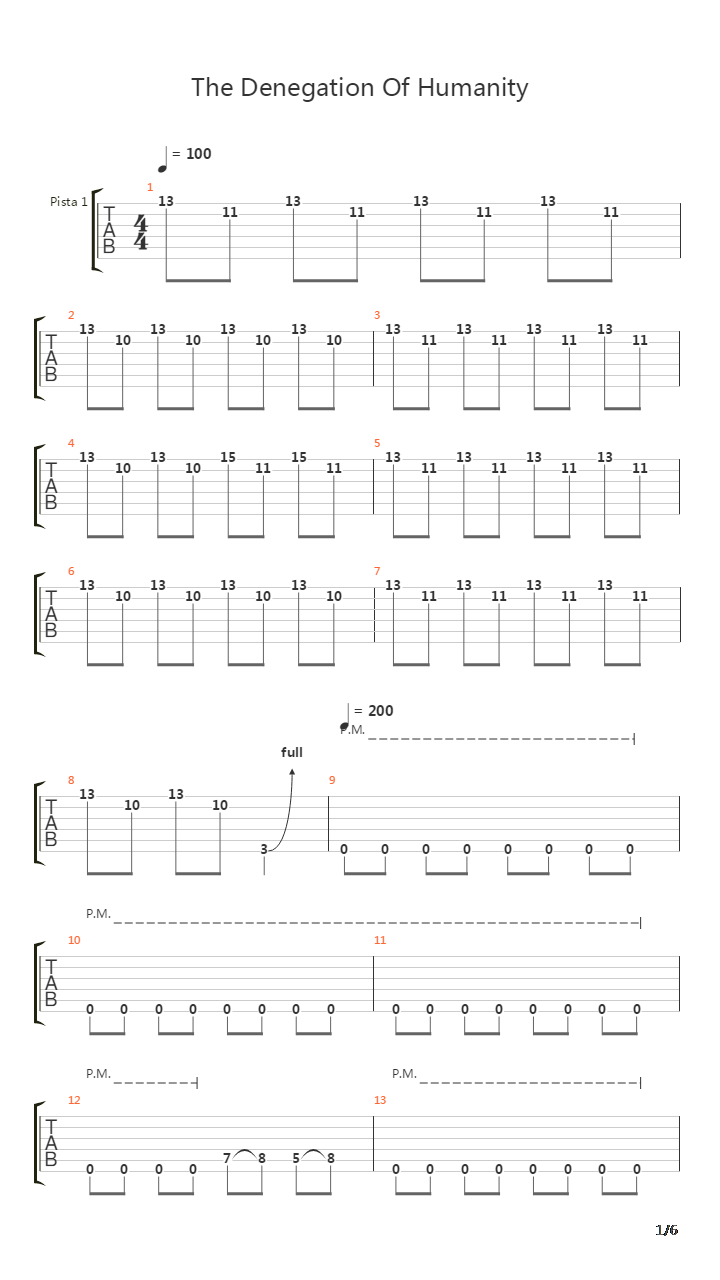 The Denegation Of Humanity吉他谱