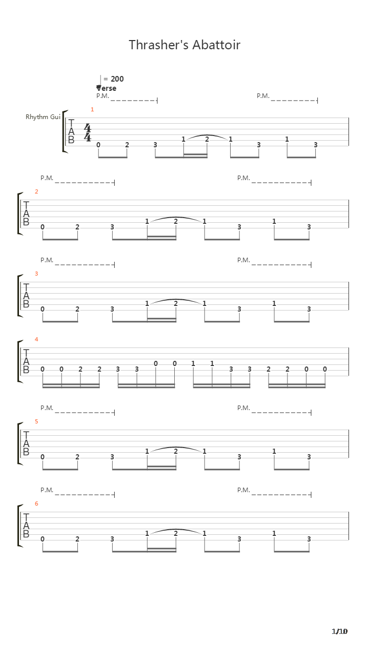 Thrashers  Abattoir吉他谱