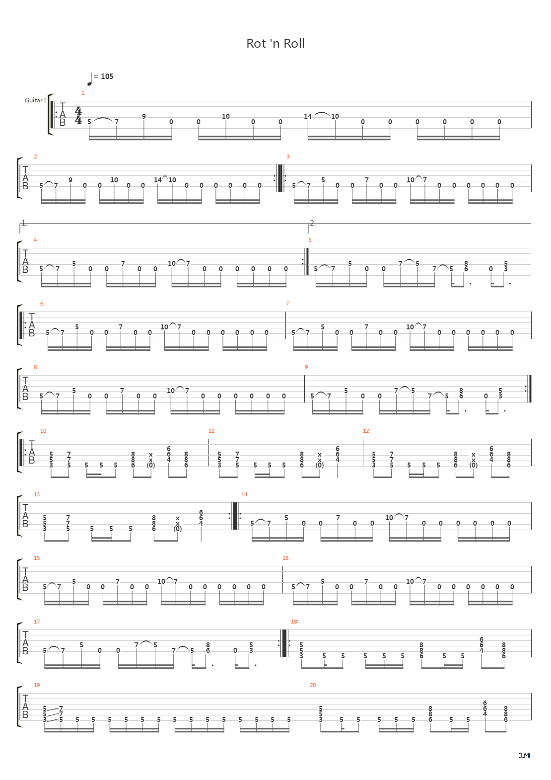 Rot N Roll吉他谱