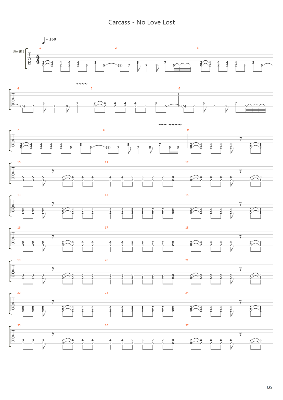 No Love Lost吉他谱
