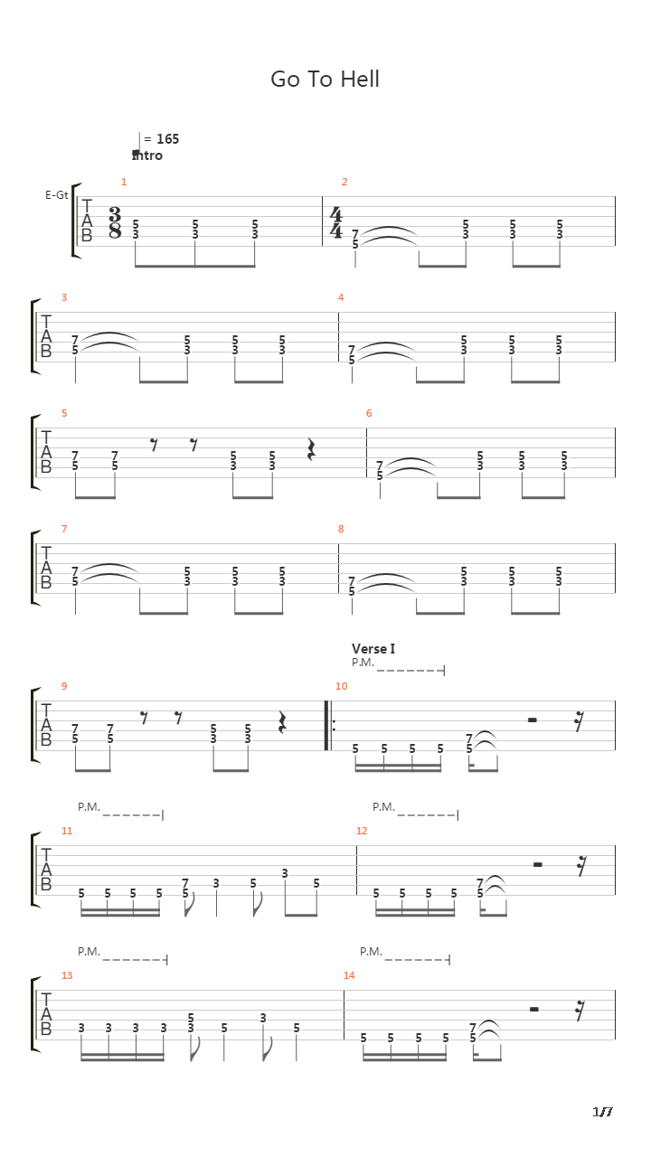 Go To Hell吉他谱