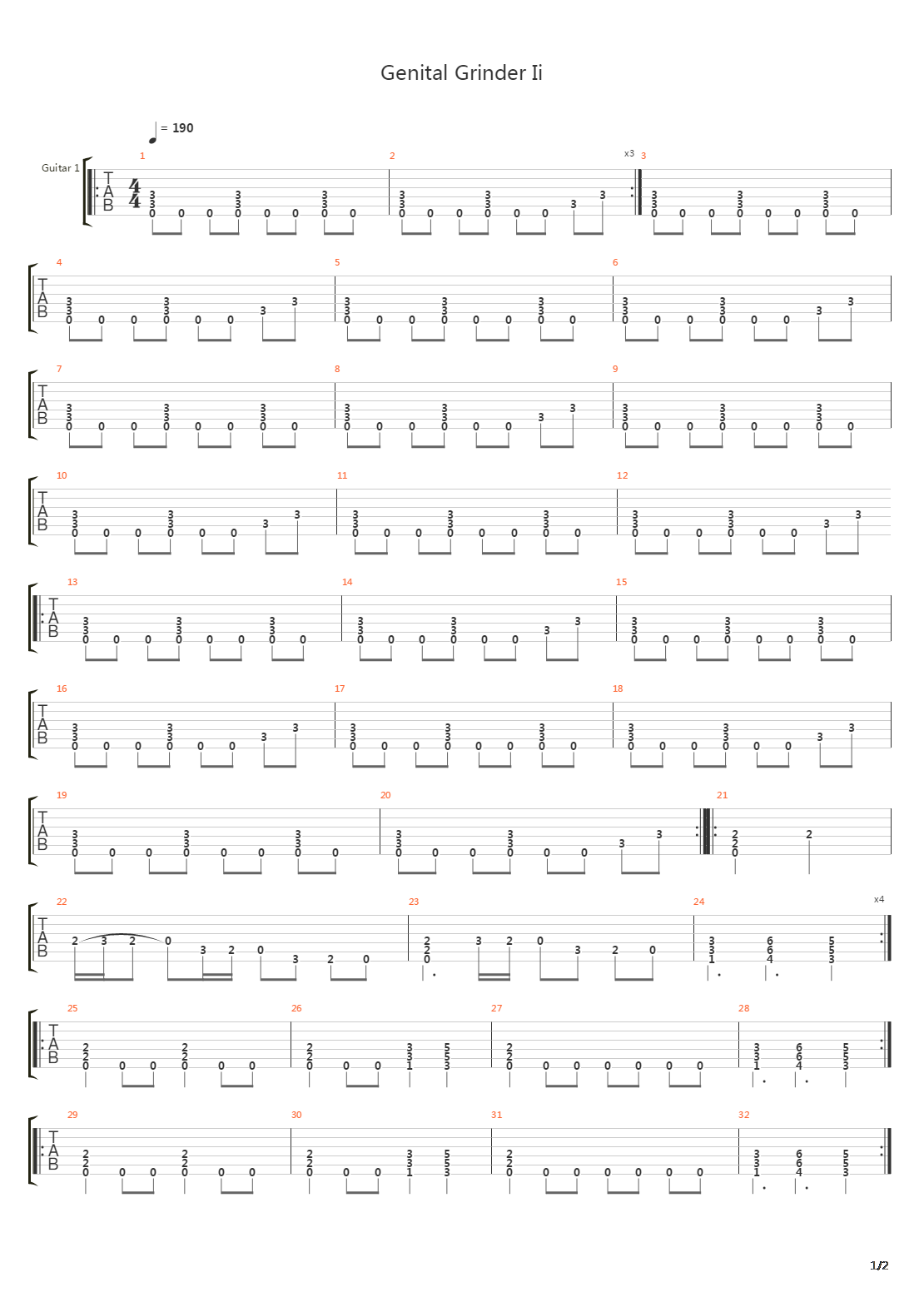 Genital Grinder Ii吉他谱