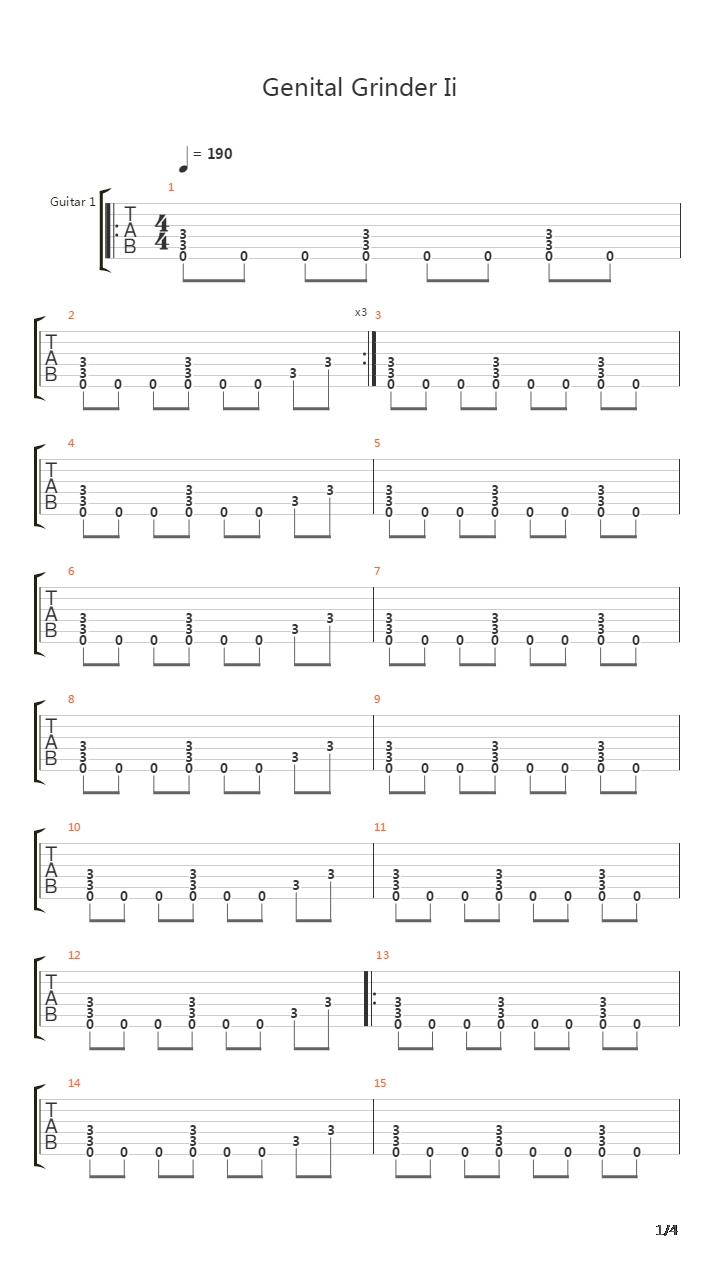 Genital Grinder Ii吉他谱
