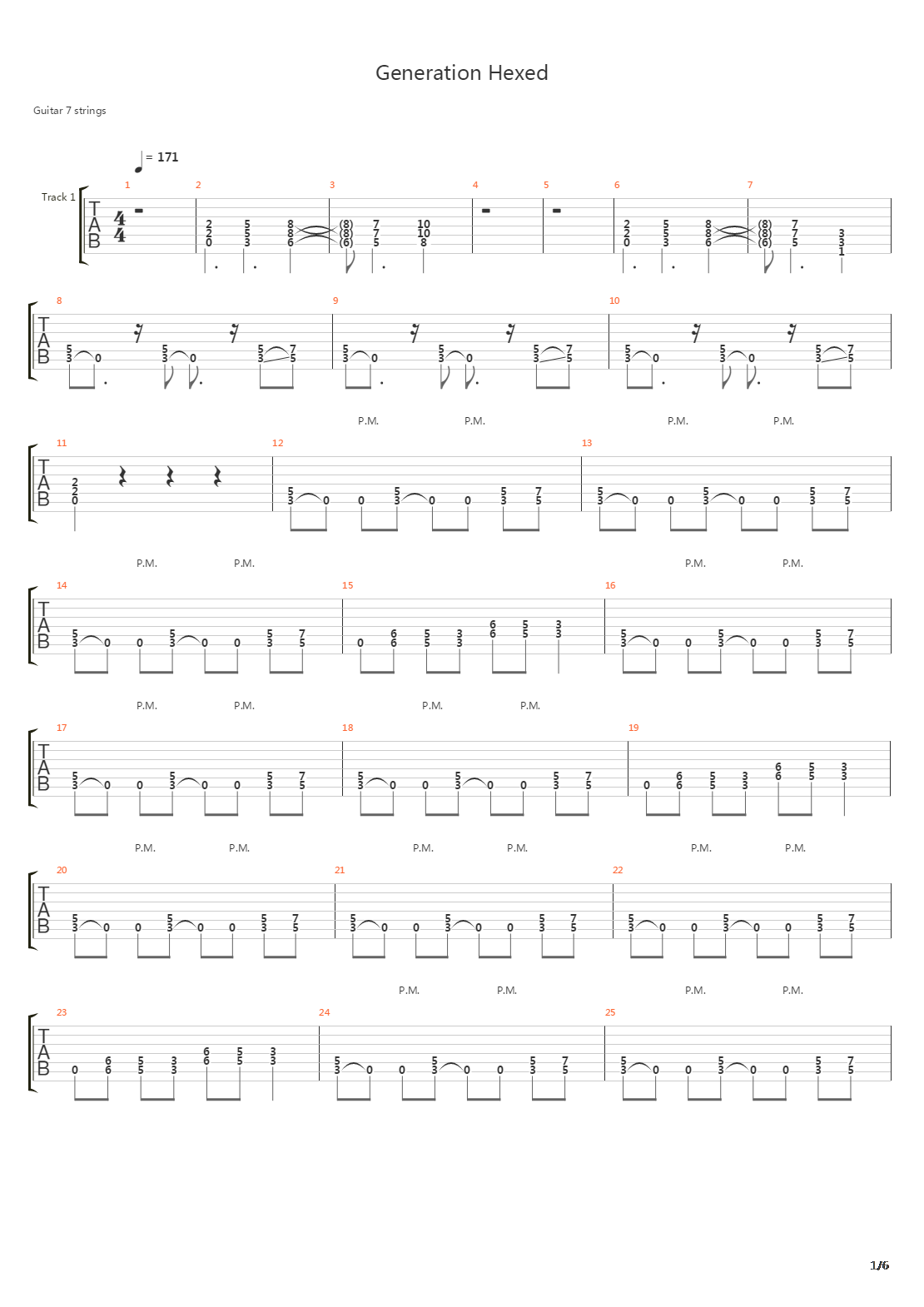 Generation Hexed吉他谱