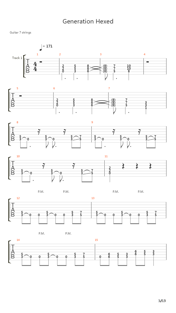 Generation Hexed吉他谱
