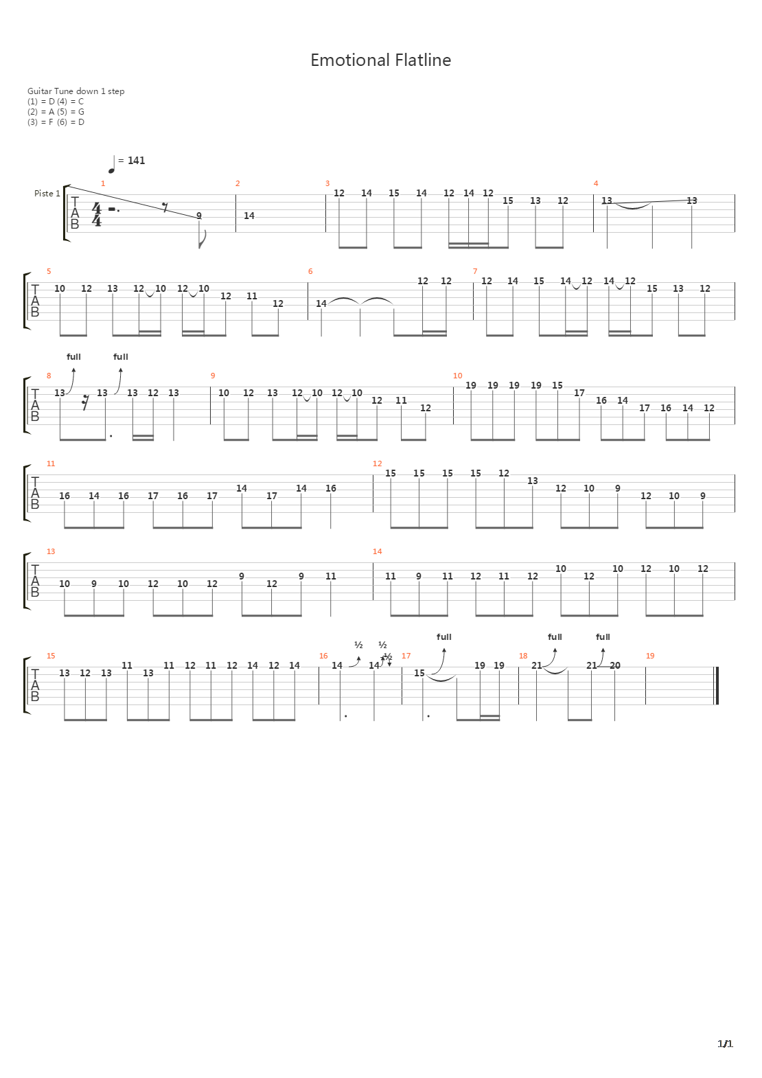 Emotional Flatline吉他谱
