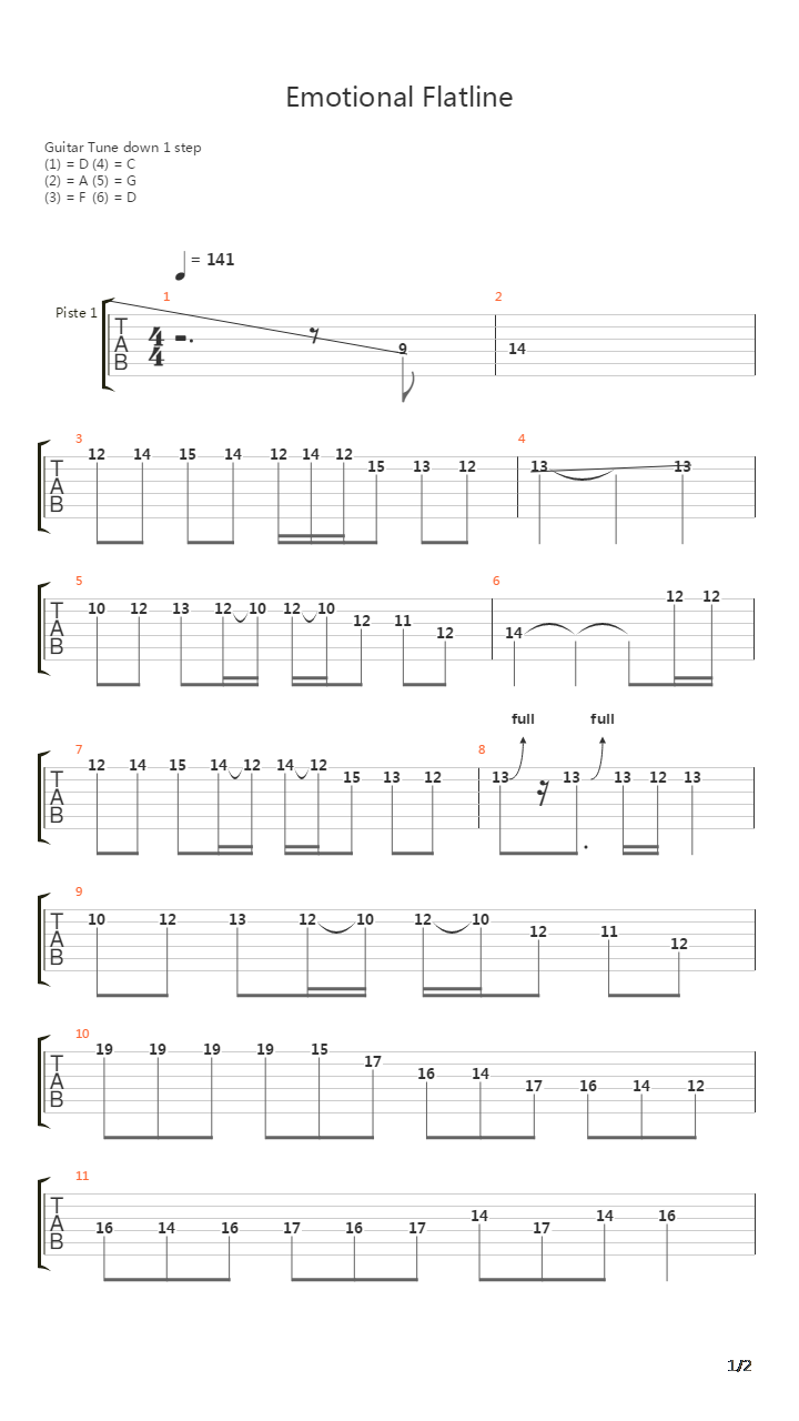 Emotional Flatline吉他谱
