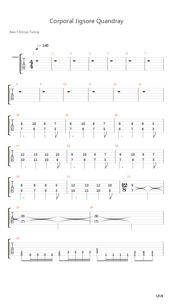 Corporeal Jigsore Quandry吉他谱