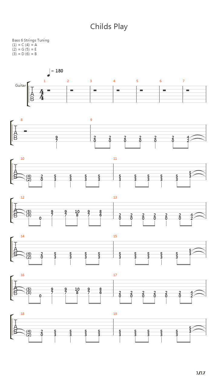 Childs Play吉他谱