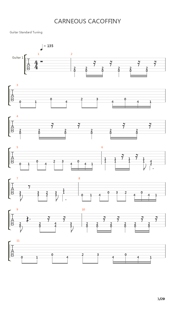 Carneous Cacoffiny吉他谱