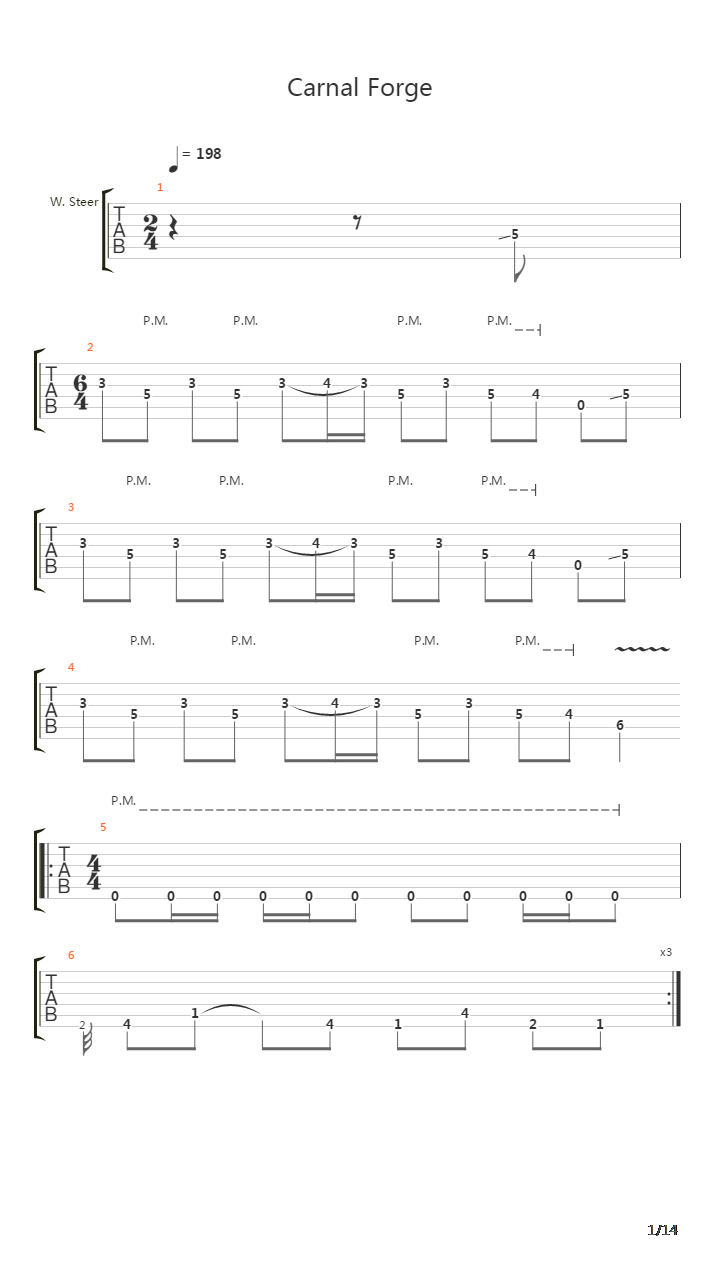 Carnal Forge吉他谱
