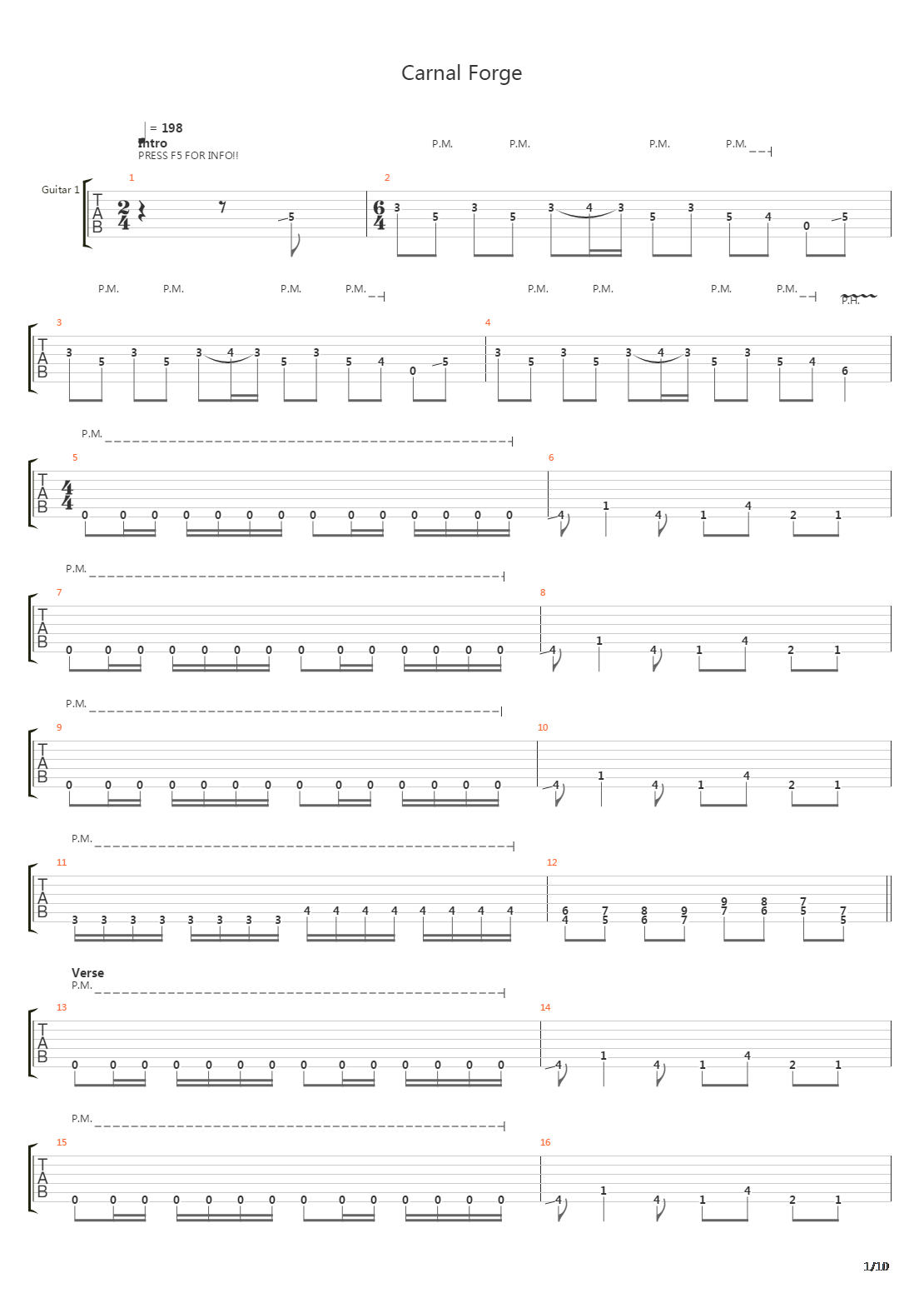Carnal Forge吉他谱