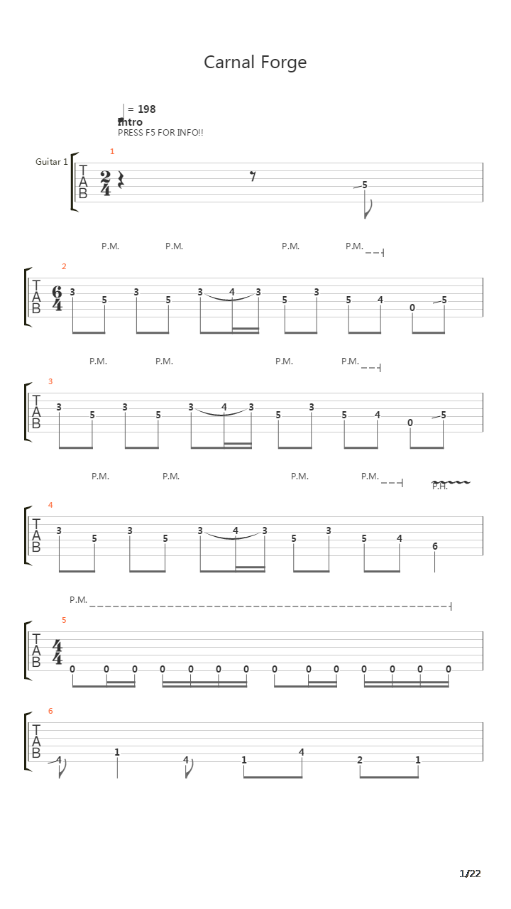 Carnal Forge吉他谱