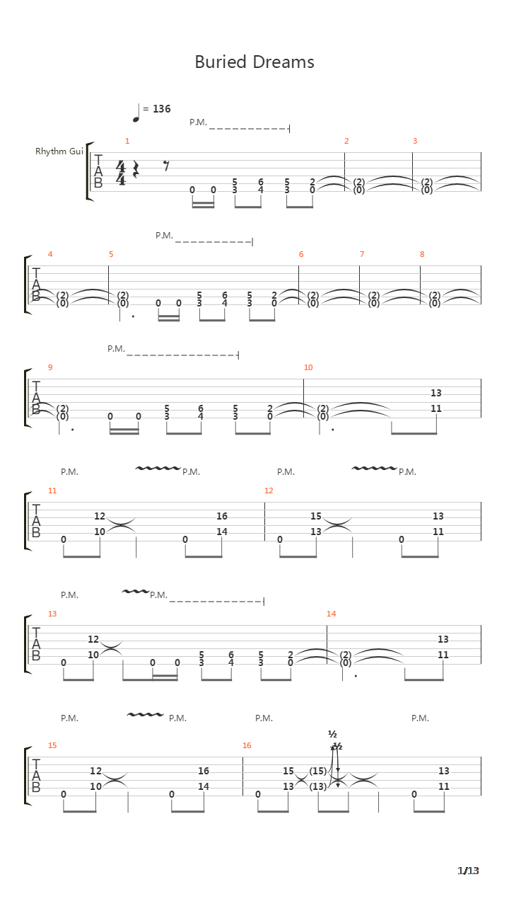 Buried Dreams吉他谱