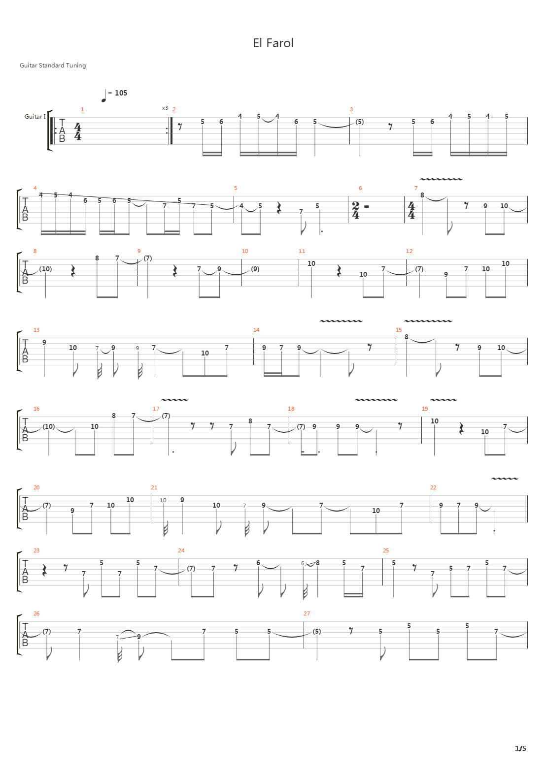 El Farol吉他谱