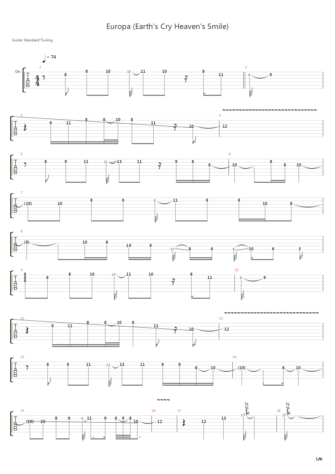 Europa吉他谱