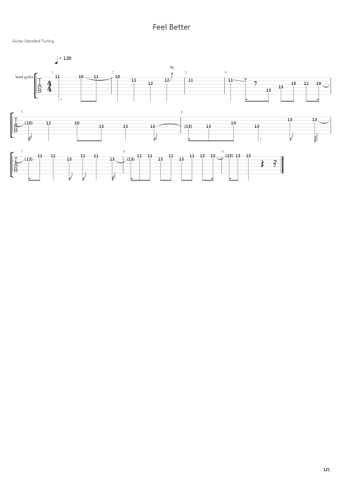 Feel Better吉他谱