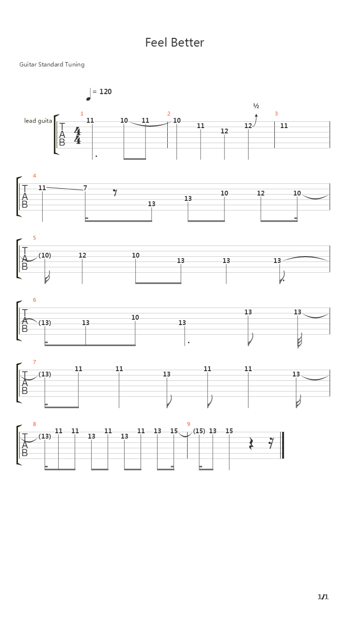 Feel Better吉他谱