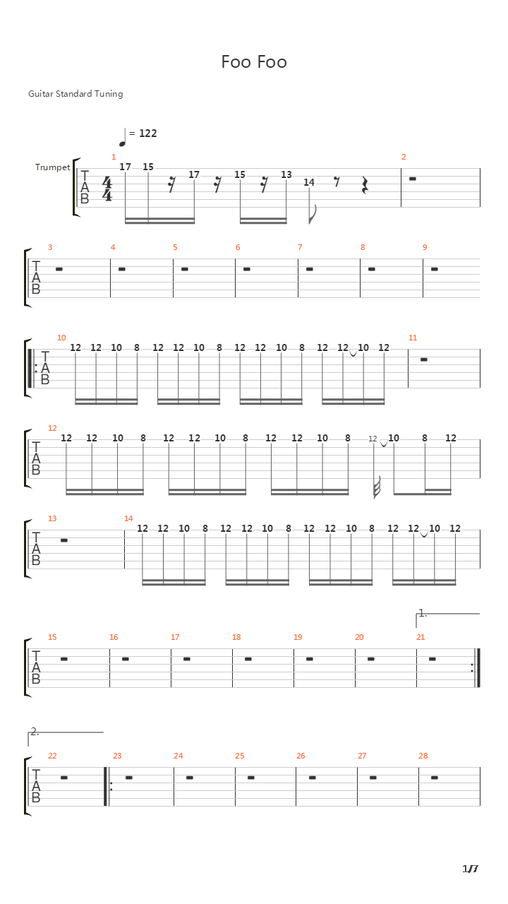 Foo Foo吉他谱