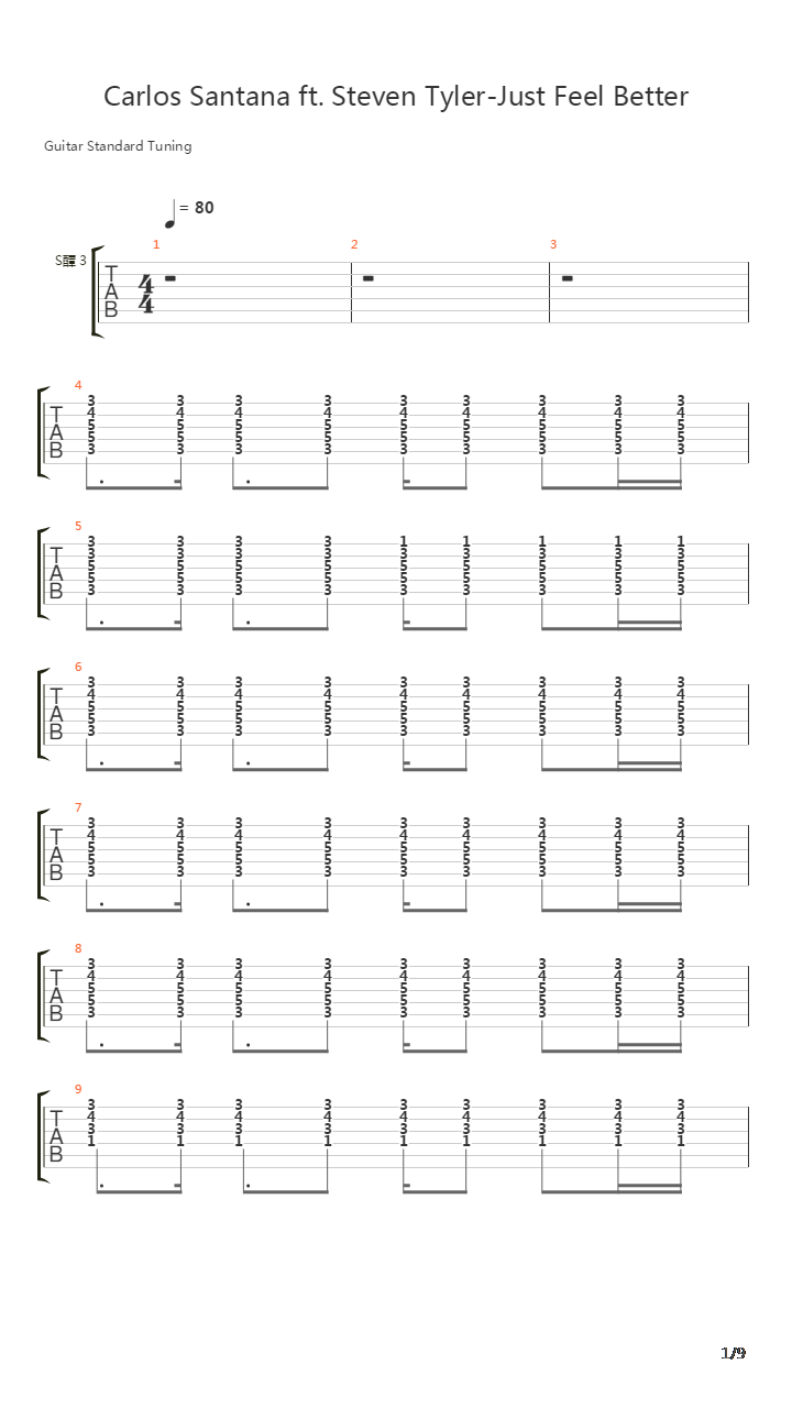 Just Feel Better吉他谱