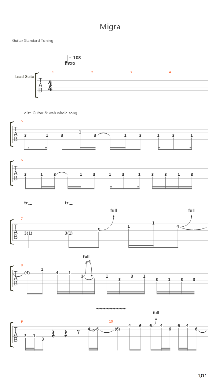 Migra吉他谱