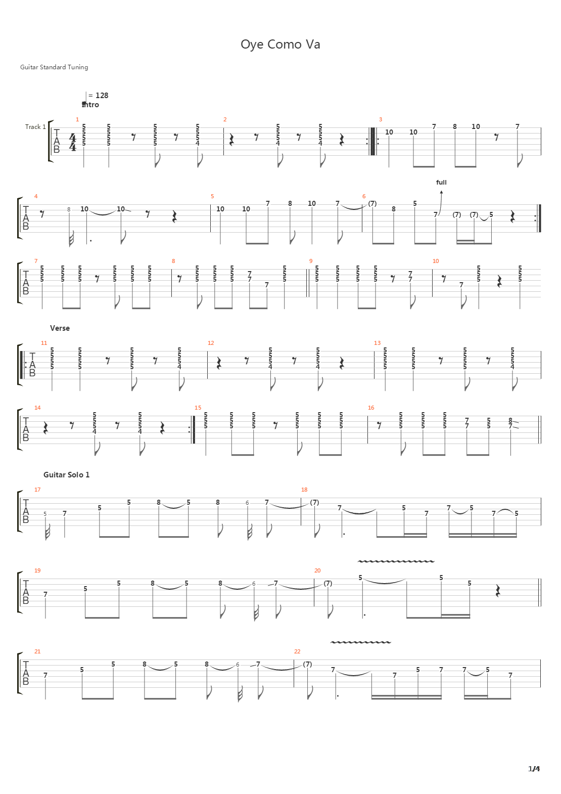 Oye Como Va吉他谱