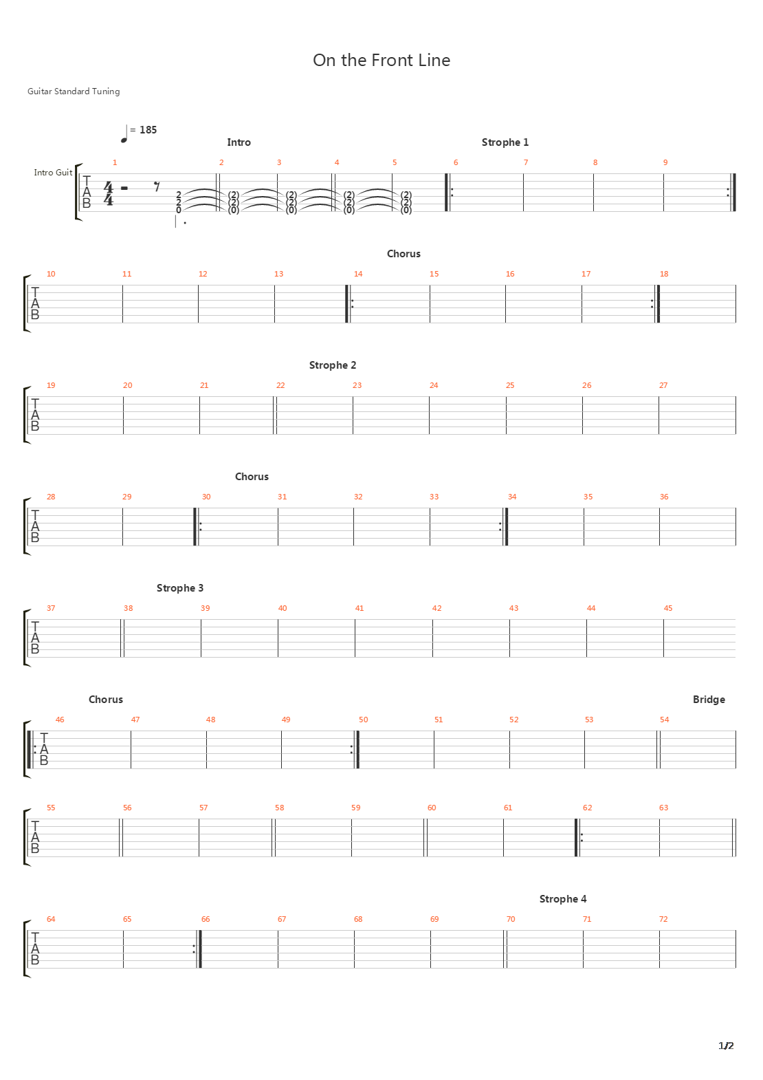 On The Front Line吉他谱