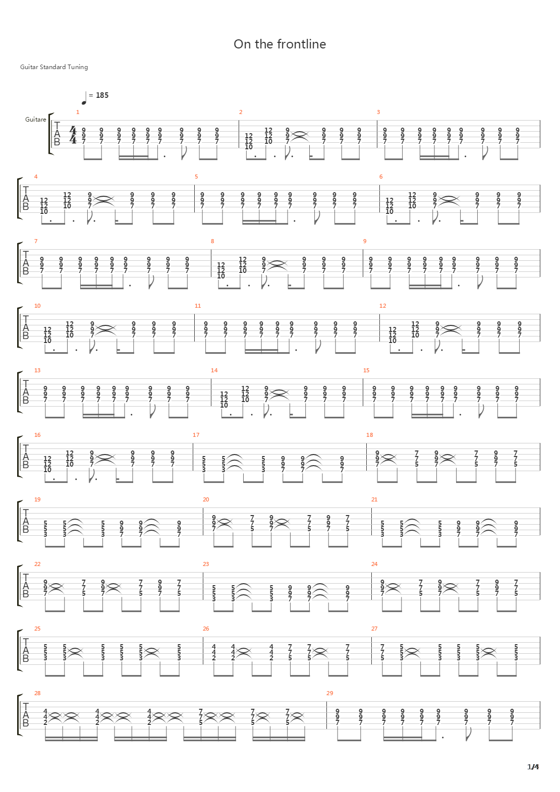 On The Front Line吉他谱