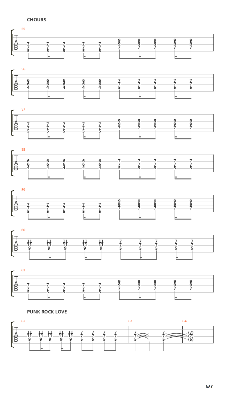 Punk Rock Love吉他谱