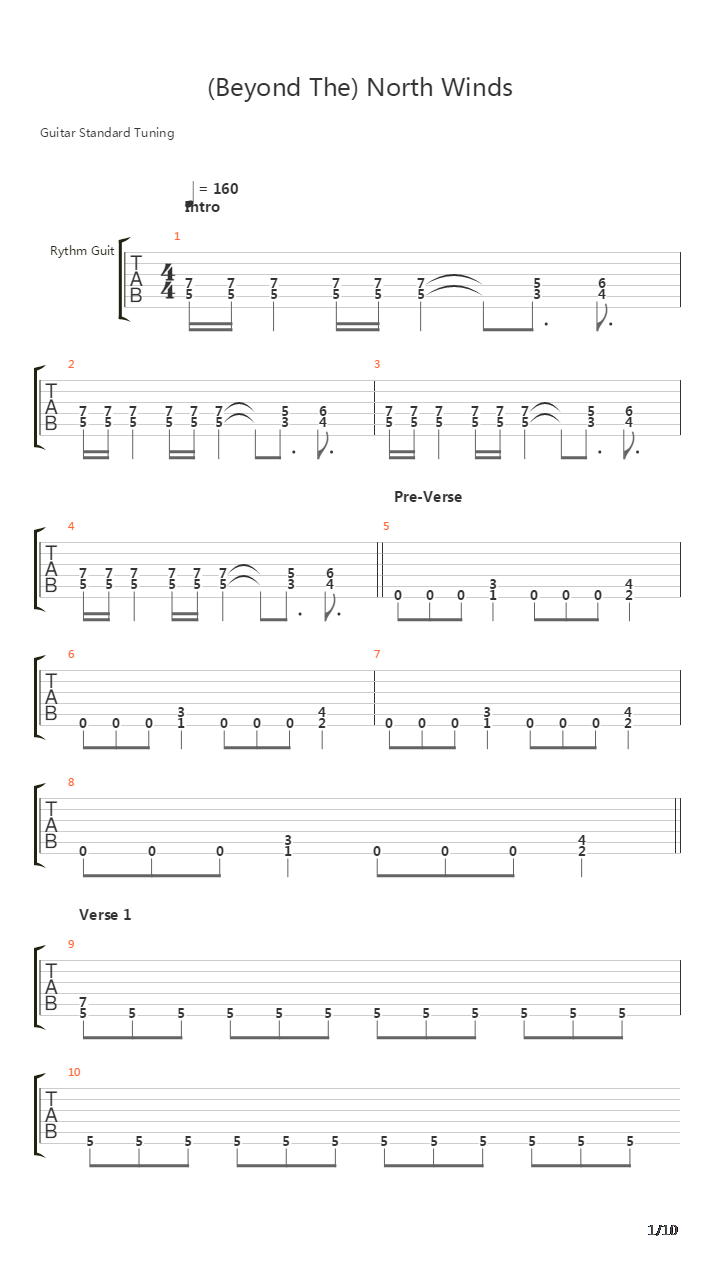 Beyond The North Winds吉他谱