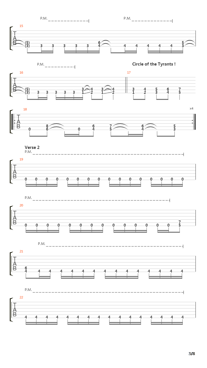 Circle Of The Tyrants吉他谱