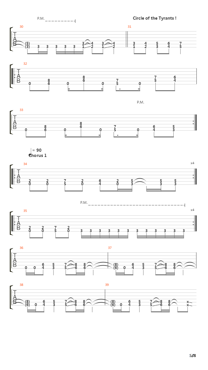 Circle Of The Tyrants吉他谱