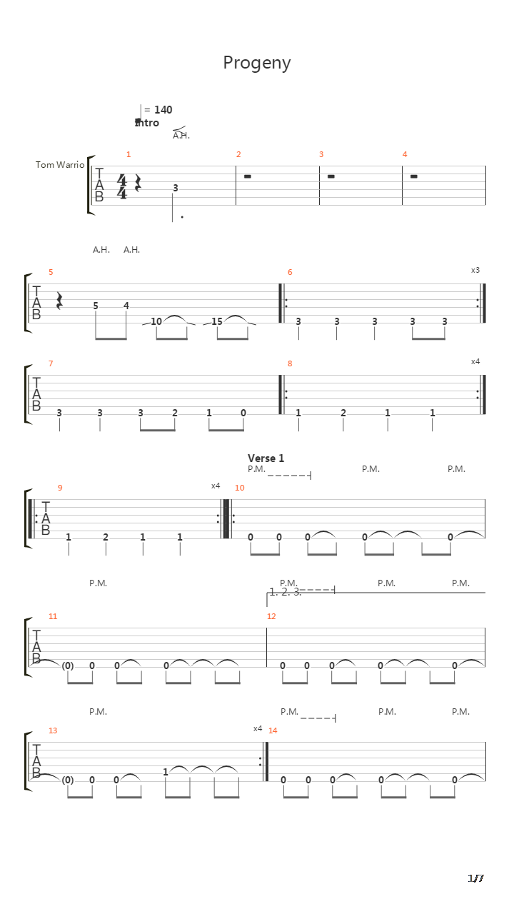 Progeny吉他谱