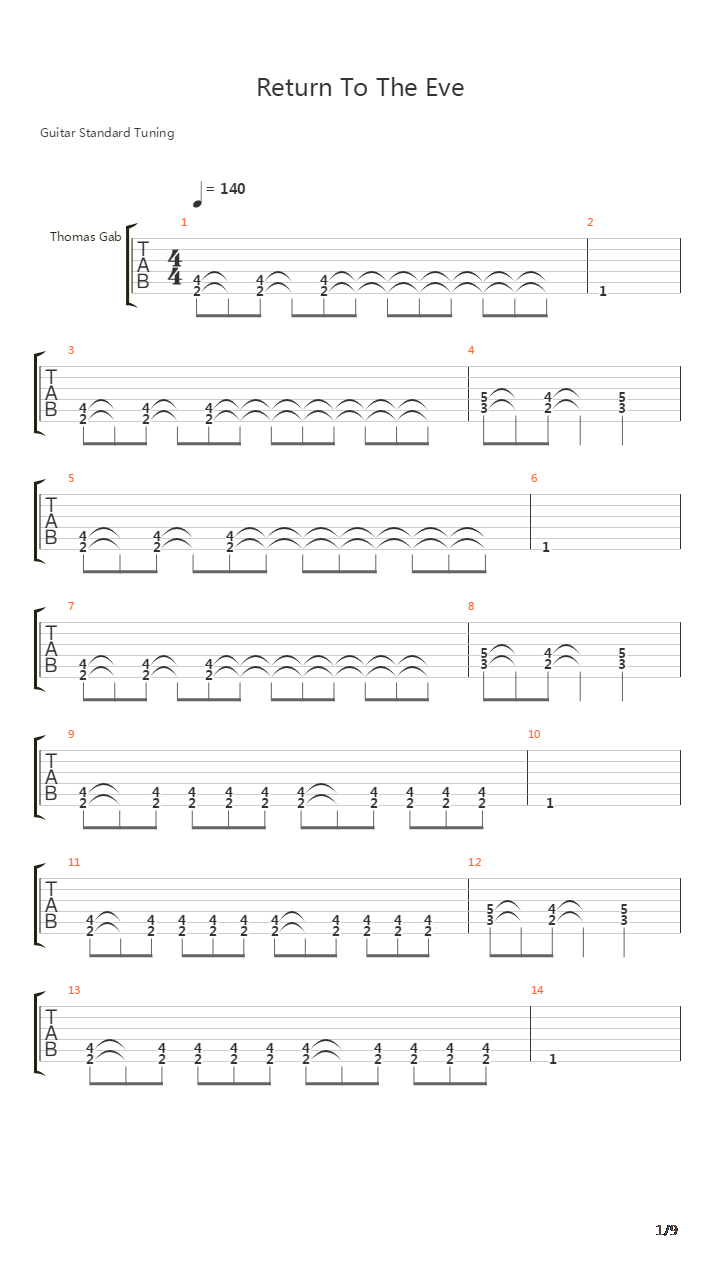 Return To The Eve吉他谱