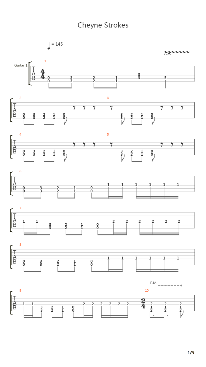 Cheyne Stokes吉他谱