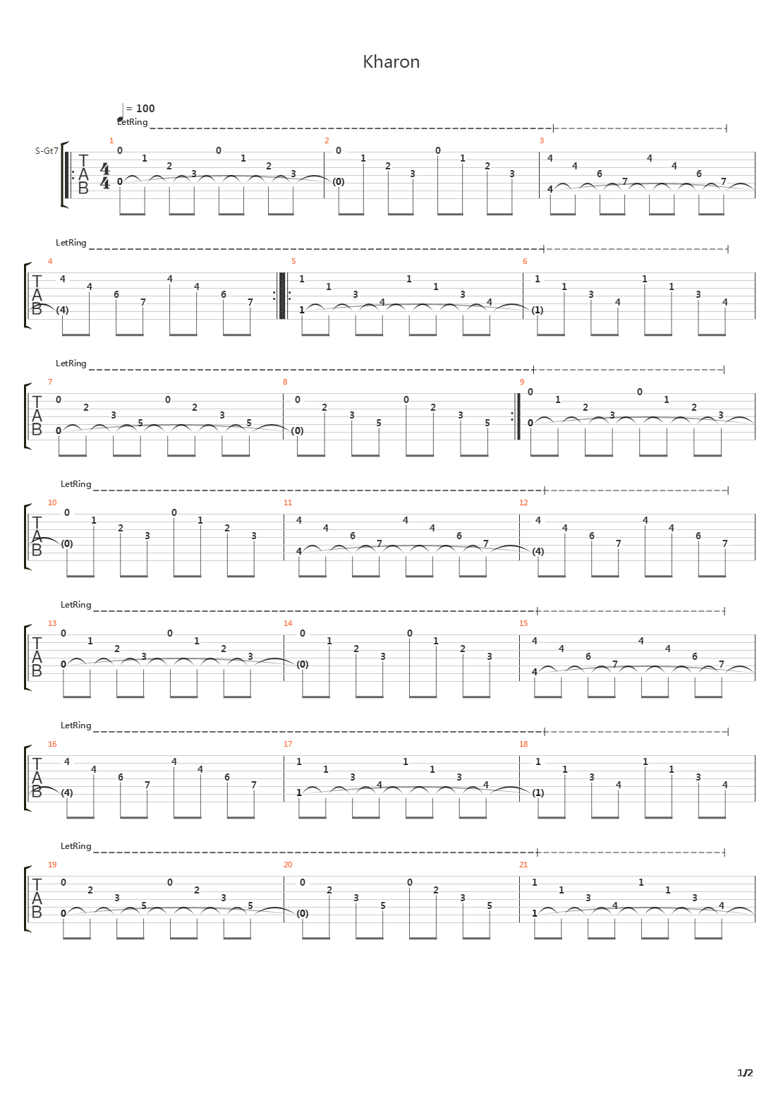 Kharon吉他谱